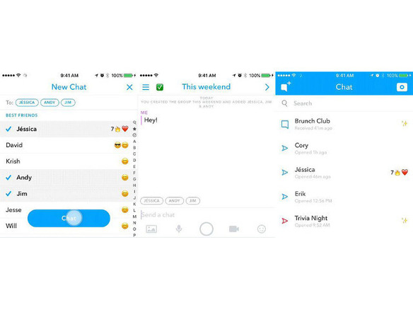 Snapchat、グループ作成機能を公開--最大16人の友達を追加可能